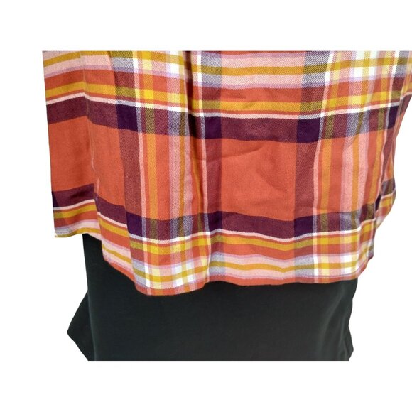 Time and Tru Womens XXL Orange and Yellow Plaid Ruffle Sleeveless Blouse - Picture 10 of 13